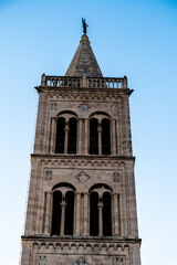 Bell tower of St. Anastasia Cathedral. Zadar, Croatia.