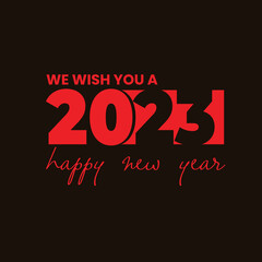 Realistic Happy New Year 2023 logo text design