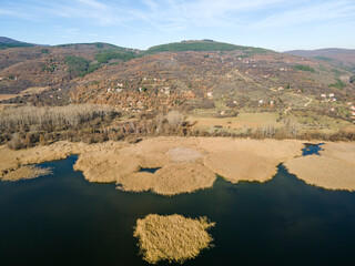 Fototapeta na wymiar Aerial view of Choklyovo swamp, Bulgaria