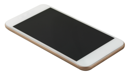 The beautiful modern mobile phone on white background