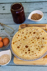 Preparation of a thin pancakes