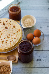 Preparation of a thin pancakes