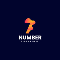 Vector Logo Illustration Number Gradient Colorful Style