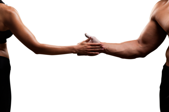 Bodybuilding hands of a young couple. Crossfit fitness, bodybuilding concept