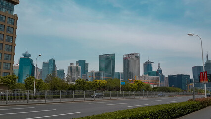 Fototapeta na wymiar Part of the beautiful cityscape of Shanghai, China