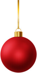 Rad Christmas ball realistic Isolated. PNg