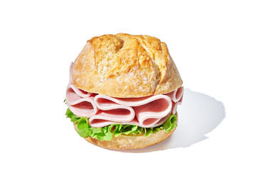 Fresh and tasty sandwich isolated on white background