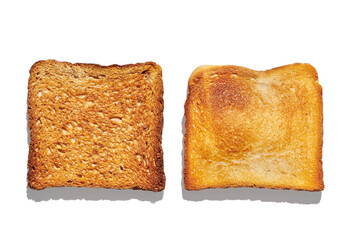 Roasted toast on white background
