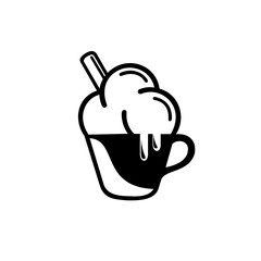 Coffee cup with cream logo vector.
