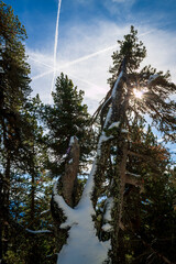 Chamrousse France 06 11 2022 winter hike around Lac Achard, pretty mountain lake located at 1917...