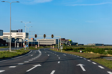 Fototapeta na wymiar Traffic lights on the highway in the Netherlands