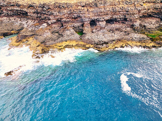 Fototapeta na wymiar Cliff on the coast of Lanzarote
