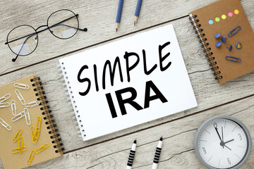 SIMPLE IRA stationery on the robot table. text on the page