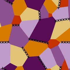 Abstract geometric sewing stitch patch seamless pattern for wrapping paper and fabrics and linens