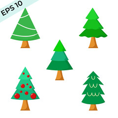 Christmas Tree Collection. vector eps 10. easy to edit

