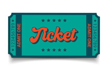 Vector retro ticket isolated isolated on white background. Cinema, theater, concert, play, party, event, festival black and gold ticket realistic template set. Ticket icon for website.