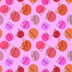 Obraz premium Cartoon animals seamless frogs pattern for wrapping paper and fabrics and linens and kids clothes print