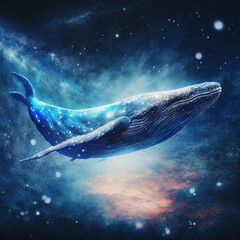 Fototapeta na wymiar baleine in space