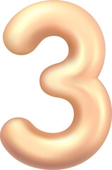 3d Golden Number 3. Arabic Number Three Sign in Gold Color. Realistic Golden 3D Symboll isolated on transparent background. Birthday, Anniversary, New Year, Holiday Concept. 3D vector illustration