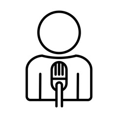 Podcaster, Podcasting, Podcast, Host Icon Logo Design Vector Template Illustration Sign And Symbol Pixels Perfect