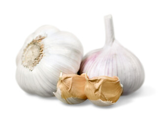 Garlic set isolated on white background