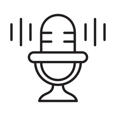 Podcast, Mic, Microphone Icon Logo Design Vector Template Illustration Sign And Symbol Pixels Perfect