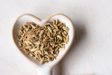Fennel Seeds in a Heart Shape