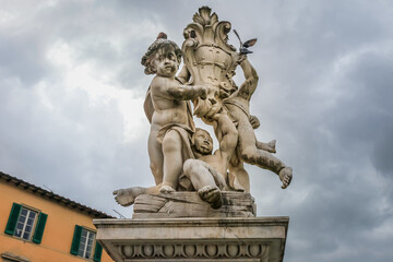 Fototapeta na wymiar The Fountain of the Putti Statues, Pisa, Tuscany, Italy