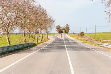N2 paved road (EN2 - Estrada Nacional 2) next to Carregueiro, municipality of Aljustrel, district of Beja, Alentejo, Portugal
