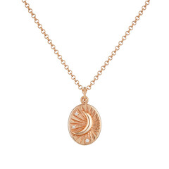 elegant gold pendant on a chain on a white background