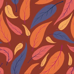 Colorful autumn  leaves pattern Illustration 