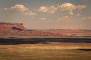 Grand Canyon National Park plateau valley at sunny evening, Arizona, USA