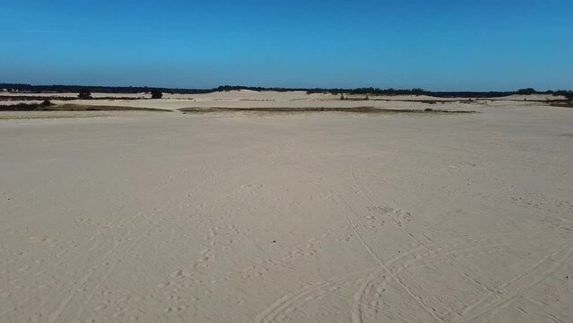 Aerial view of Loonse en Drunense Duinen sand dunes in The Netherlands.