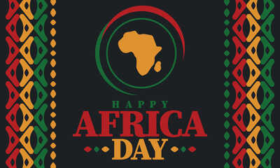 Fototapeta premium Africa Day. Happy African Freedom Day and Liberation Day. Celebrate annual on the African continent and around the world. African pattern. Poster, card, banner and background. Vector illustration