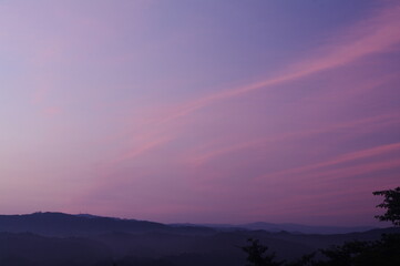 silence sunrise morning,beautiful blue and red color