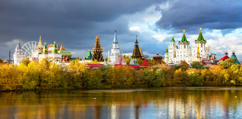 Obraz premium Beautiful russian landscape with Izmailovo Kremlin, Russia