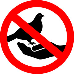 No birds feeding vector sign