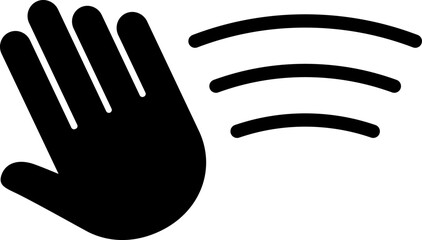 Motion sensor icon with hand, vector illustration