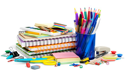 School colored stationery supplies collection