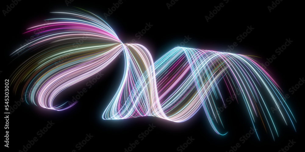 Aufkleber beautiful abstract lines on a black background. modern technological background. futuristic design. 