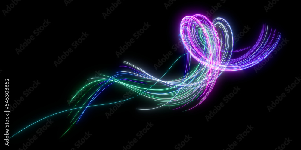 Aufkleber beautiful abstract lines on a black background. modern technological background. futuristic design. 