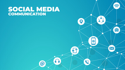 mobile communication, social media concept - vector illustration
