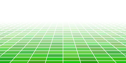 Abstract tiled background with perspective in green colors