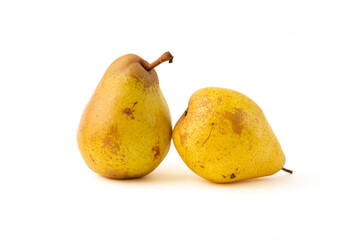 Two pears isolated on white.