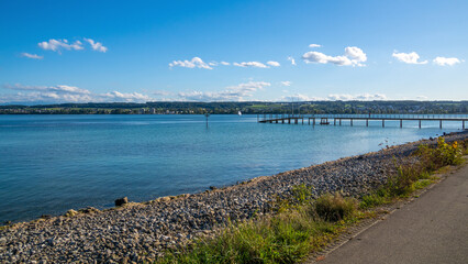 Fototapeta premium Urlaub Konstanz am schönen Bodensee Seeufer 