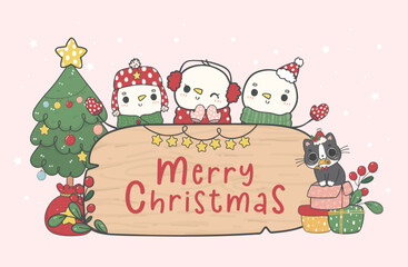 group of cute Christmas snowman, merry christmas, festive kawaii doodle cartoon drawing vector. Perfect for greeting cards, ornaments, and seasonal designs.