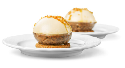 Sweet desserts isolated on white