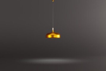 Lamps on a dark background. Home furnishing concept, minimalist style. Nice hanging lamps. 3D render, 3D illustration.