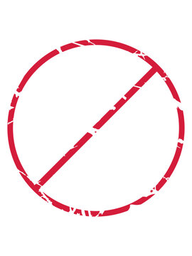 Durchgestrichen Zeichen Stop rund 