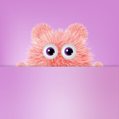 Fluffy, cute pink fur with big eyes